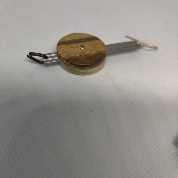Laminated zebrawood and pine earrings on Aluminum with flat set cubic … main image 2